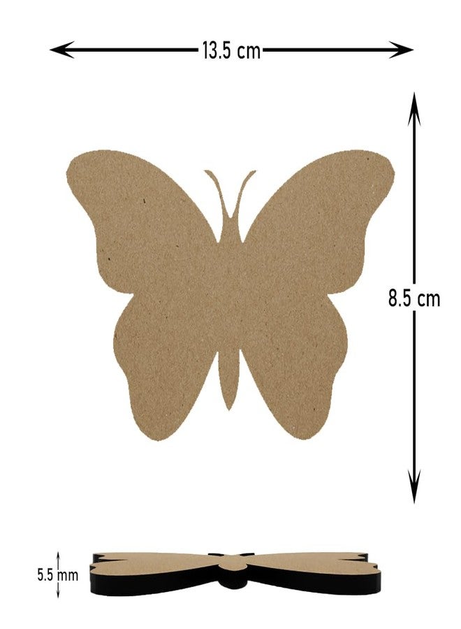 PICRAZEE مجموعة فراشات بيكريزي المصنوعة من خشب MDF (12 قطعة) - قطع خشبية سادة فارغة مناسبة للأعمال اليدوية، والأعمال الفنية، وفن الديكوباج، وفن الراتنج، والمشاريع الحرفية، وديكورات المنزل والمكتب الاحتفالية (سمك 5.5 مم)، لون بني - Image 4